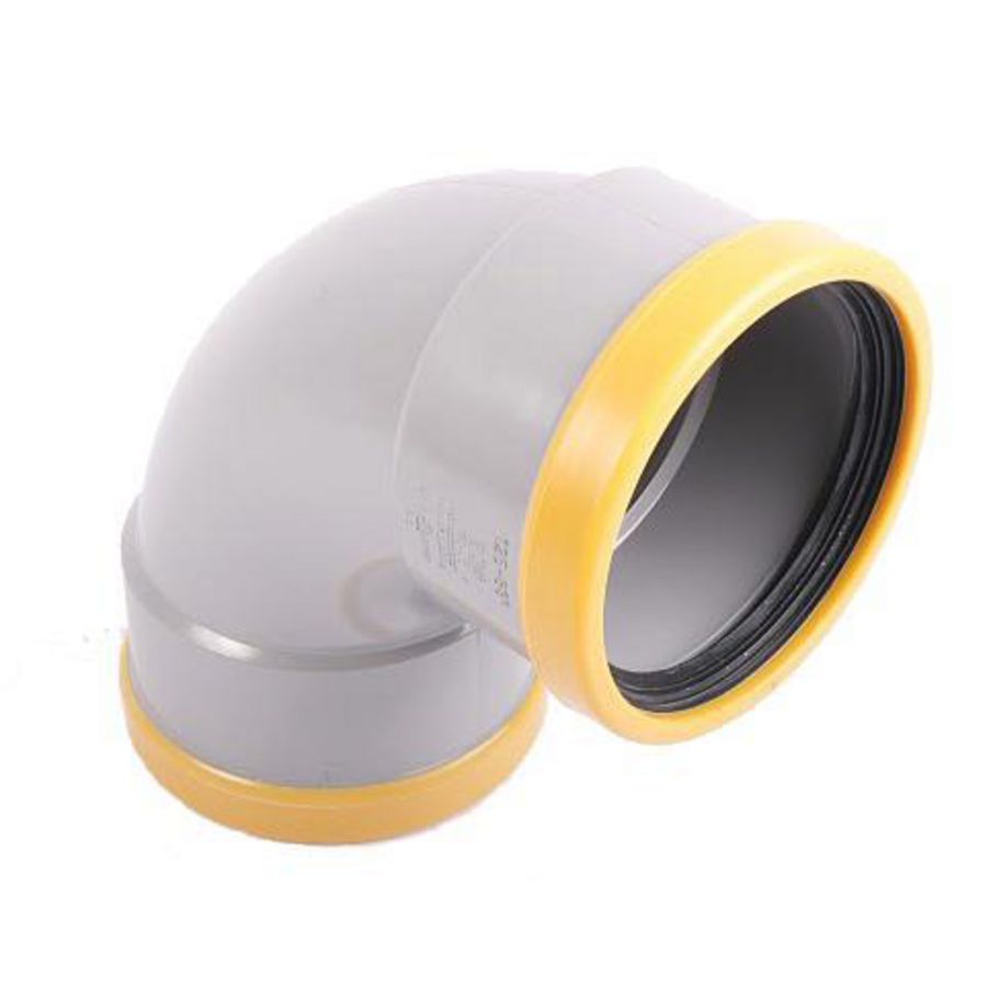 Wafix PVC manchet bocht 88° 125mm SN8 grijs mof/mof