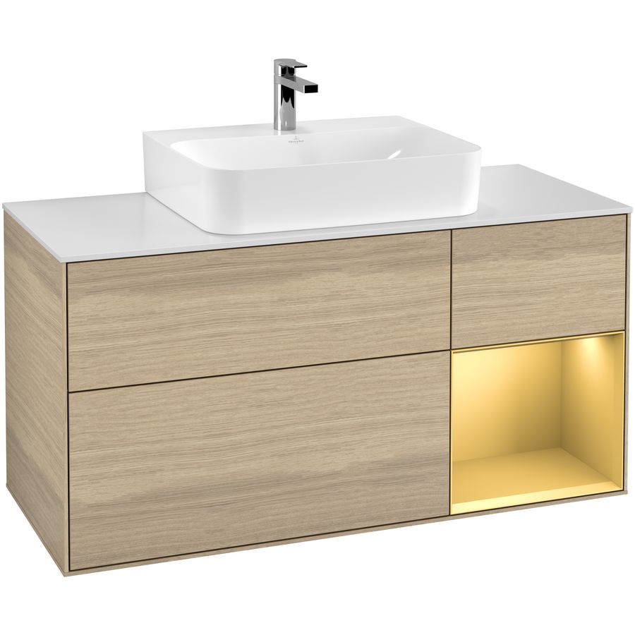 Wastafelonderkast Finion 1200x603x501mm Oak Veneer F171HFPC