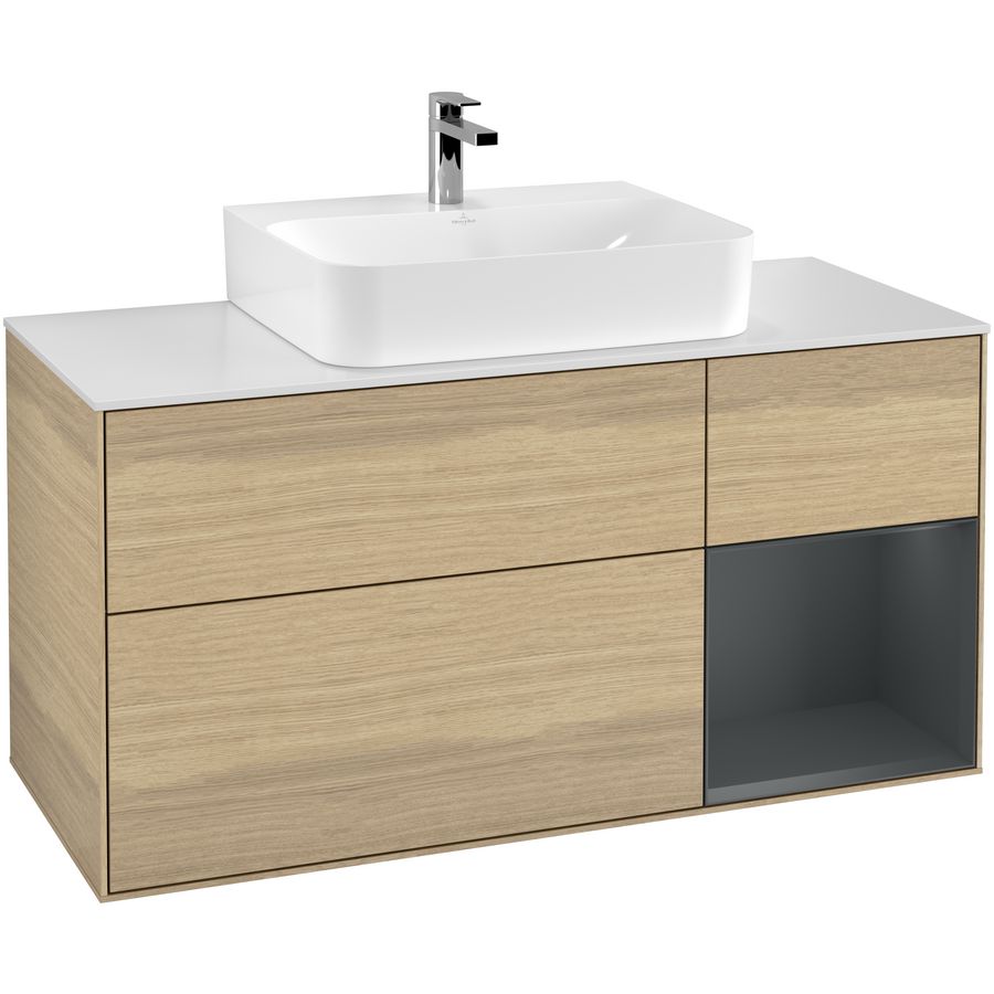 Wastafelonderkast Finion 1200x603x501mm Oak Veneer F171HGPC