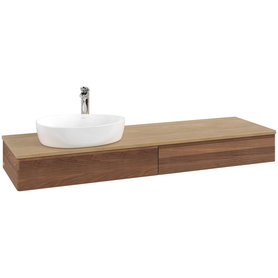 Wastafelonderkast Antao 1600x190x500mm Warm Walnut L15151HM