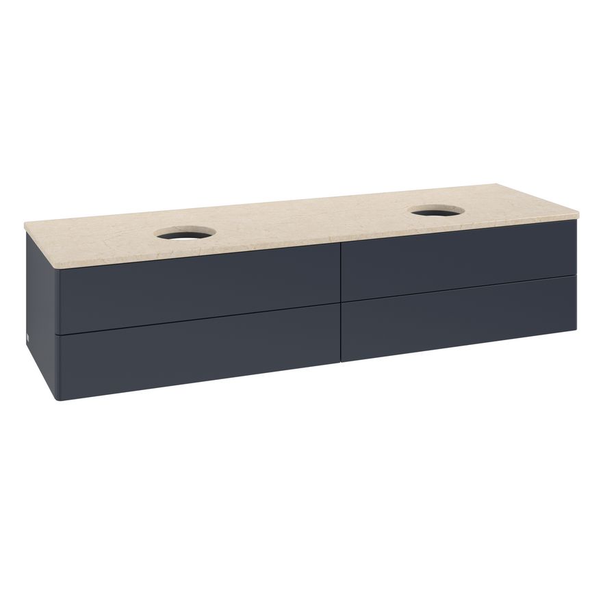 Wastafelonderkast Antao 1600x360x500mm Mid.Blue Matt Lacquer L28013HG