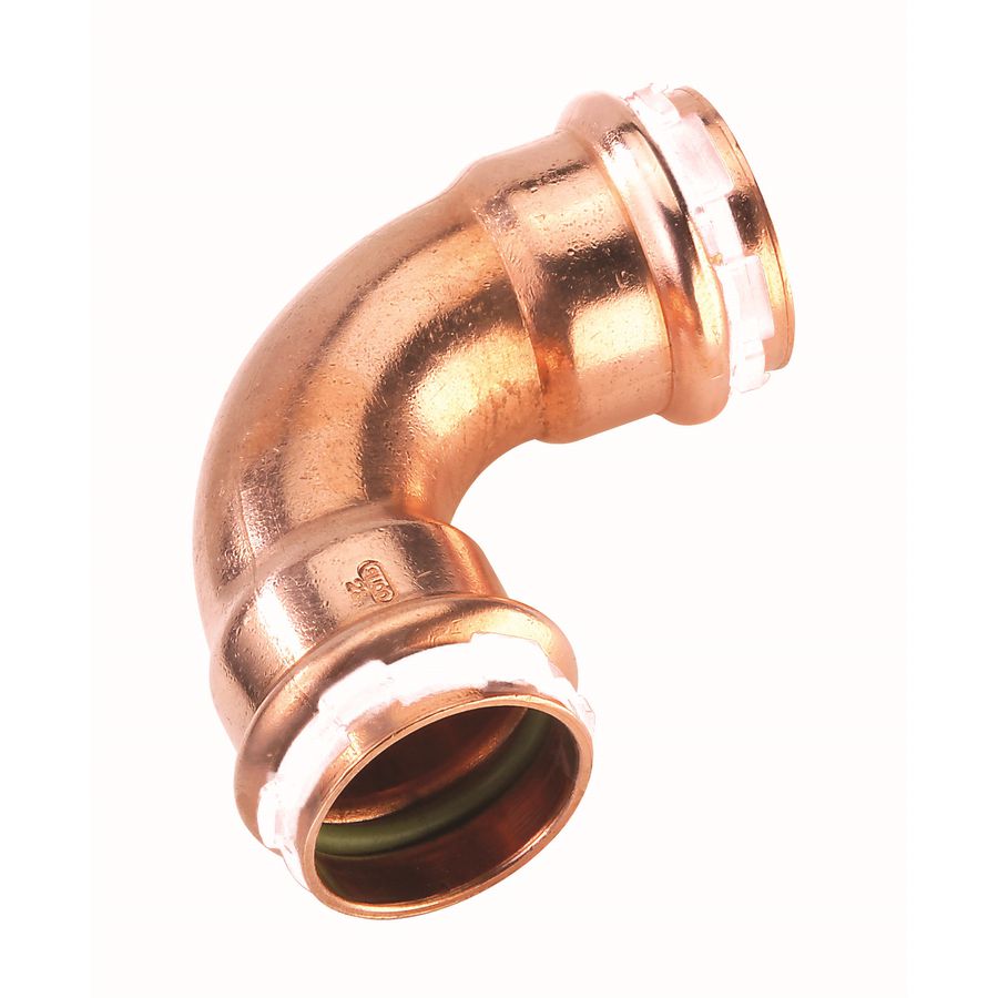 Bochtkoppeling 90° Solar SudoPress Koper FF 15x15mm SPS5002V