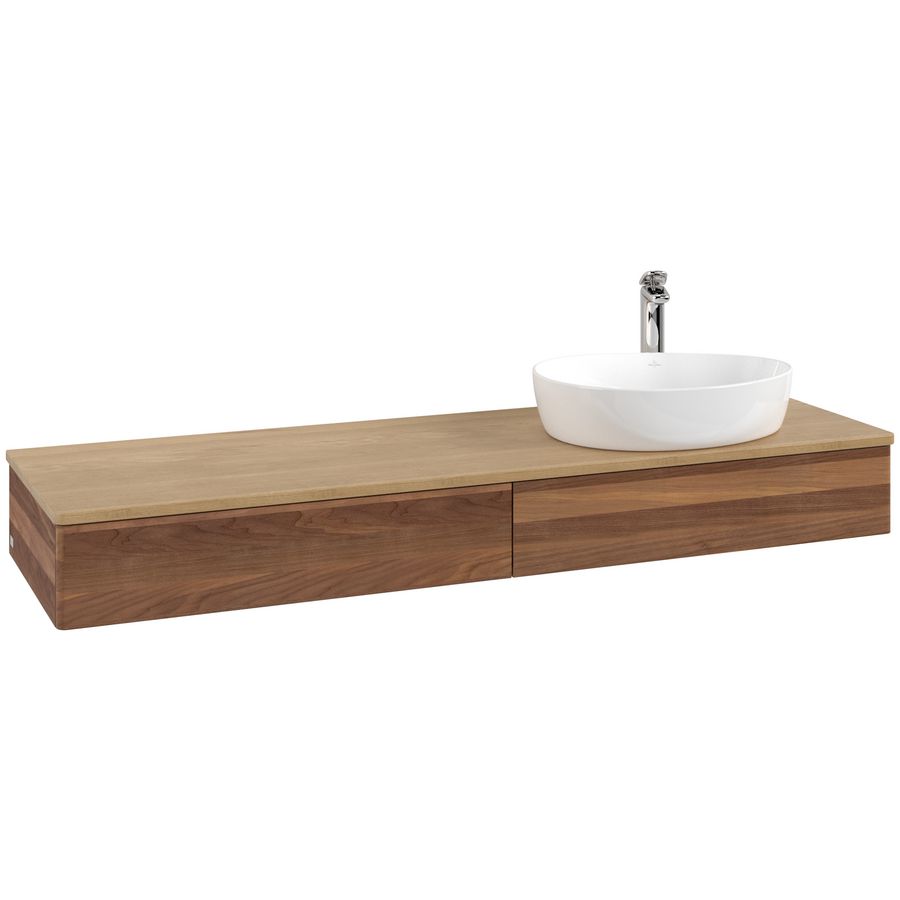 Wastafelonderkast Antao 1600x190x500mm Warm Walnut L16051HM