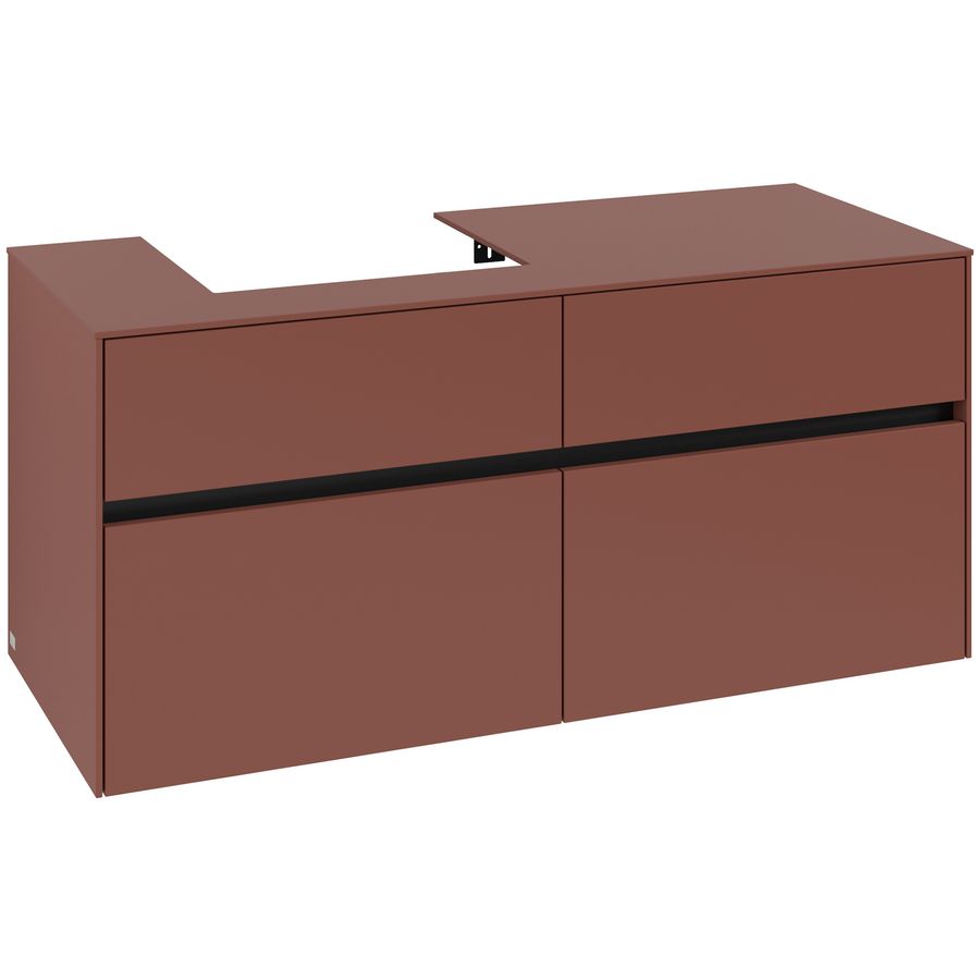 Wastafelonderkast Collaro 1200x548x500mm Wine Red C071B0AH