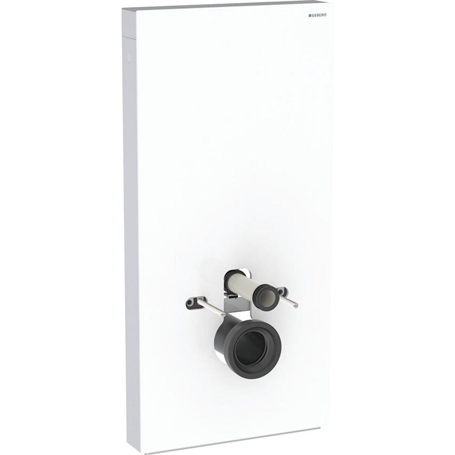 Reservoir MONOLITH 101cm tbv wandcloset front: wit glas/zijkanten: aluminium