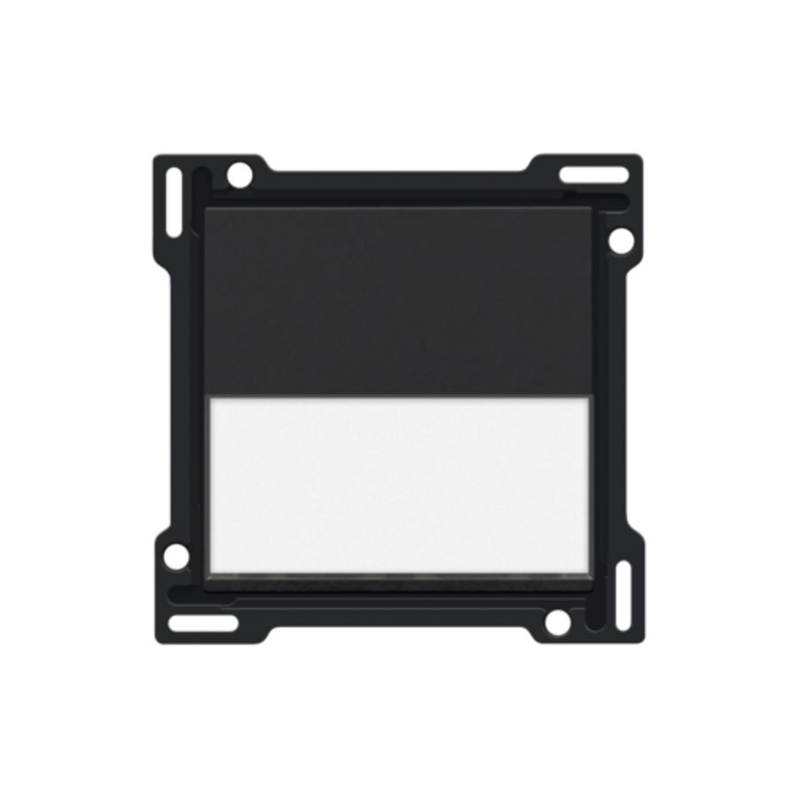 Afwerkingsset tekstveld enkelv. schakelaar/knop piano black