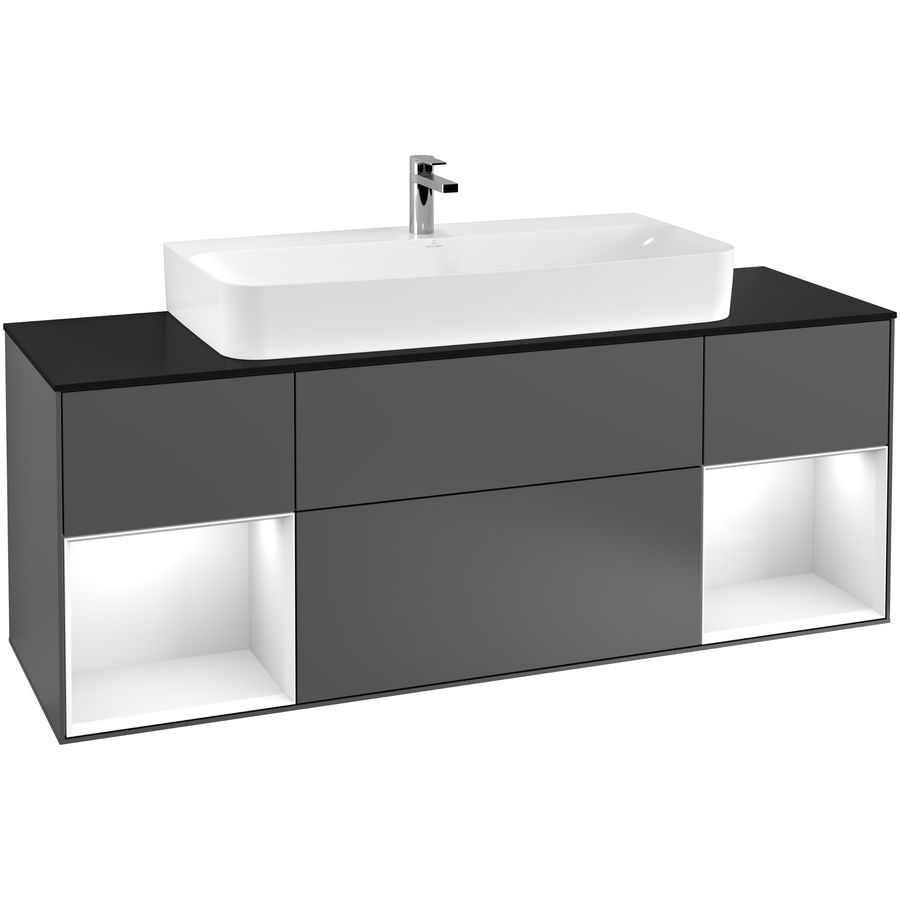 Wastafelonderkast Finion 1600x603x501mm Antr. Matt Lacquer F212GFGK