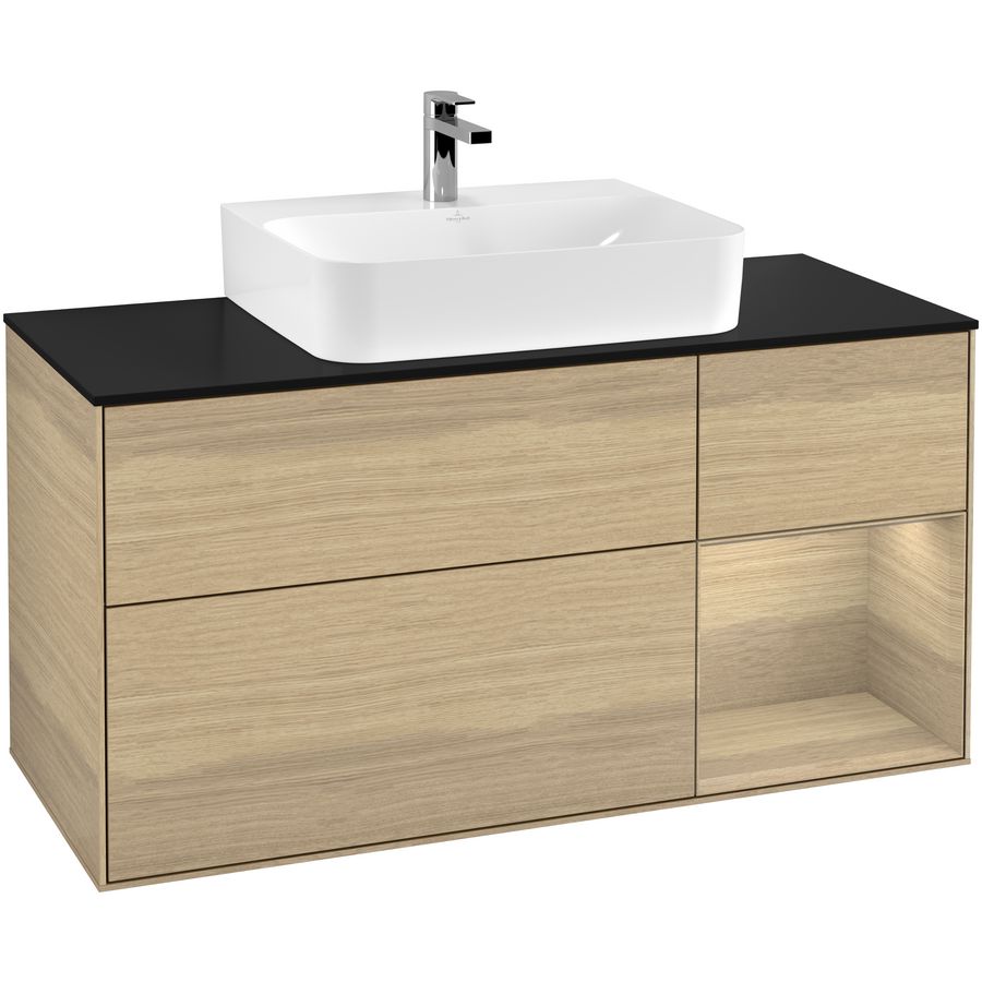 Wastafelonderkast Finion 1200x603x501mm Oak Veneer F172PCPC