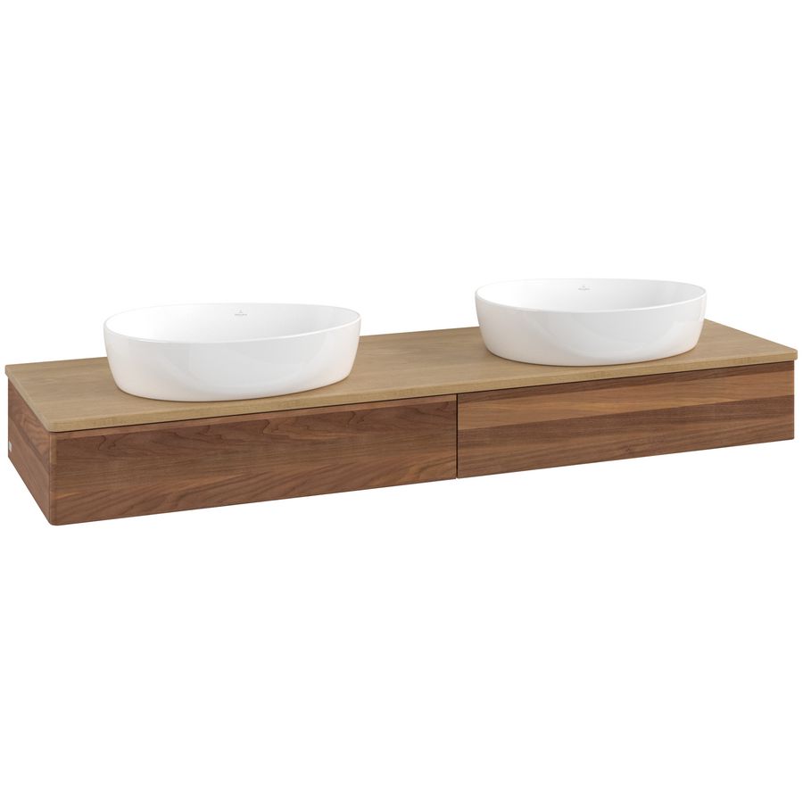 Wastafelonderkast Antao 1600x190x500mm Warm Walnut L17011HM