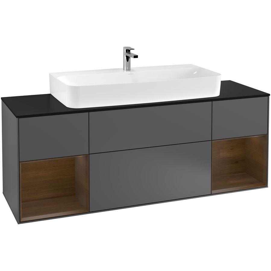 Wastafelonderkast Finion 1600x603x501mm Antr. Matt Lacquer F212GNGK