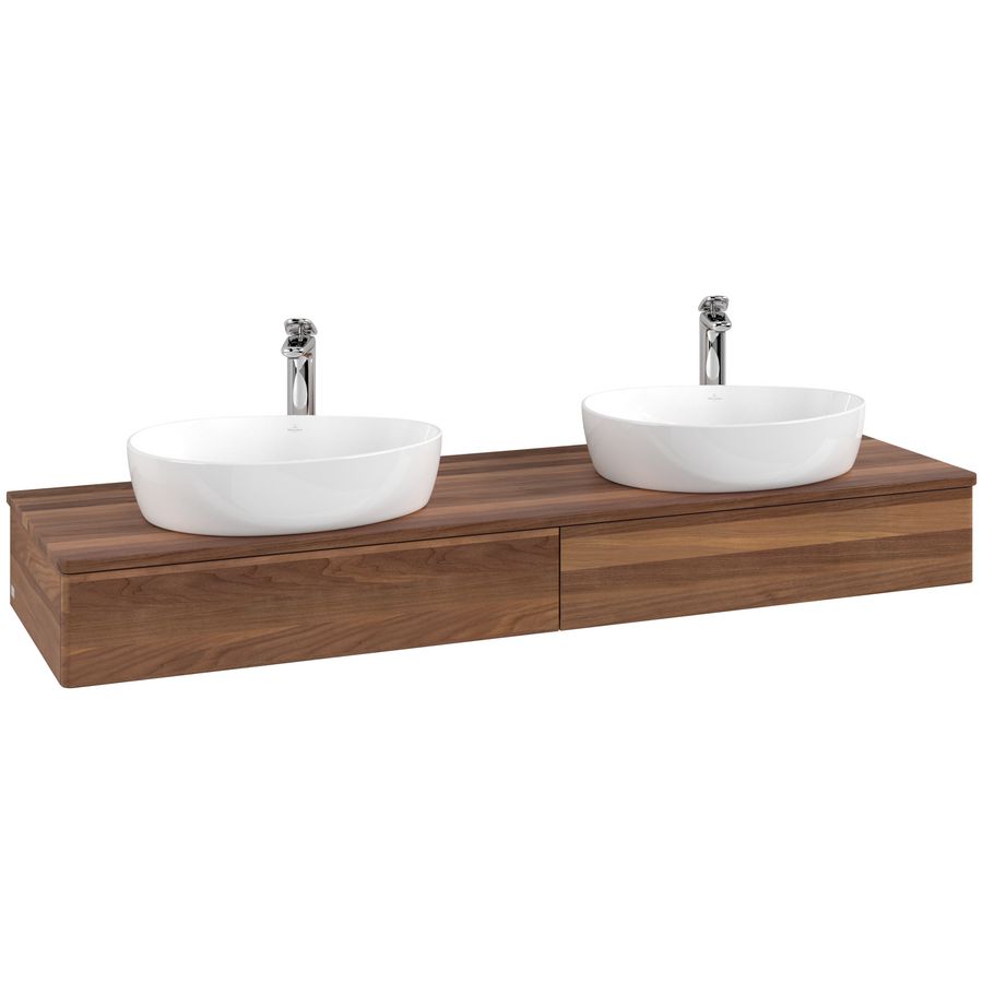 Wastafelonderkast Antao 1600x190x500mm Warm Walnut L17052HM