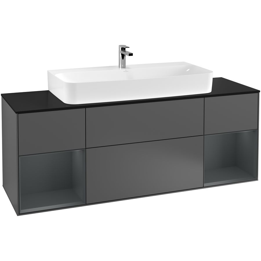 Wastafelonderkast Finion 1600x603x501mm Antr. Matt Lacquer F212HGGK