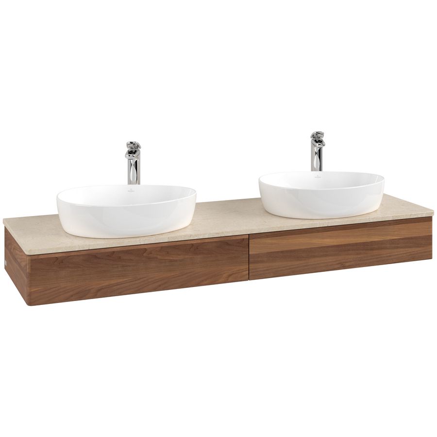 Wastafelonderkast Antao 1600x190x500mm Warm Walnut L17053HM