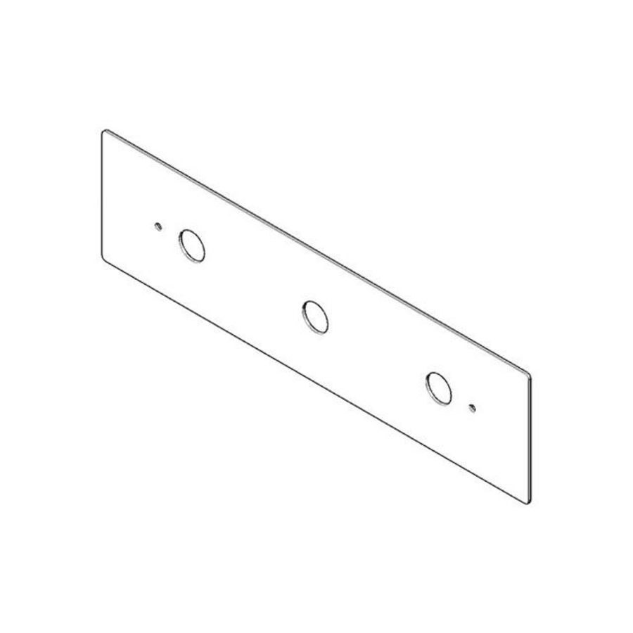 Rozet v. montageframe 3-gats staand 150x570x3mm Champagne