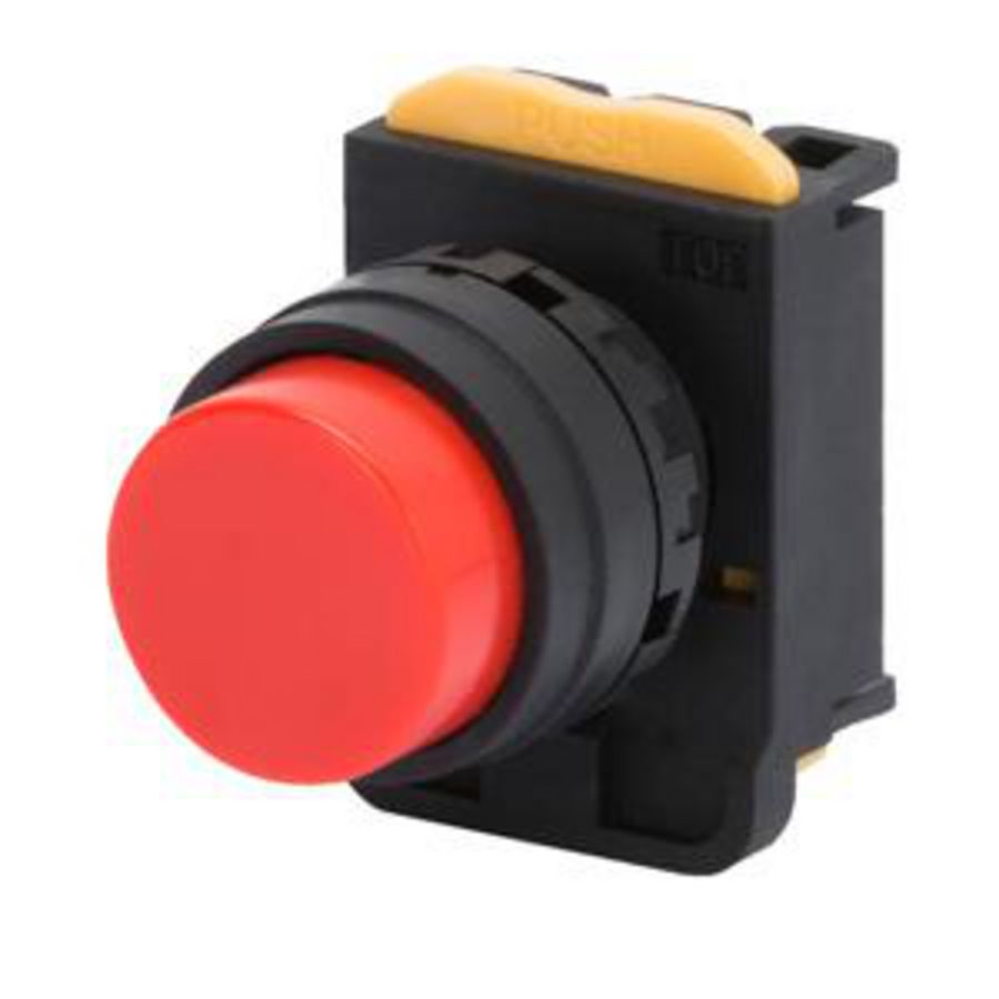 PULSDRUKKNOP ZONDER RONDE AFSCHERMING-ROOD