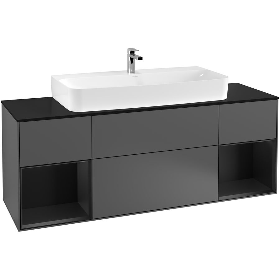 Wastafelonderkast Finion 1600x603x501mm Antr. Matt Lacquer F212PDGK