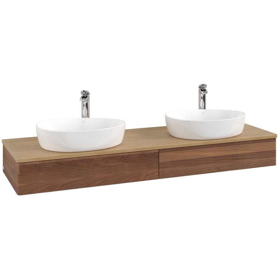 Wastafelonderkast Antao 1600x190x500mm Warm Walnut L17151HM