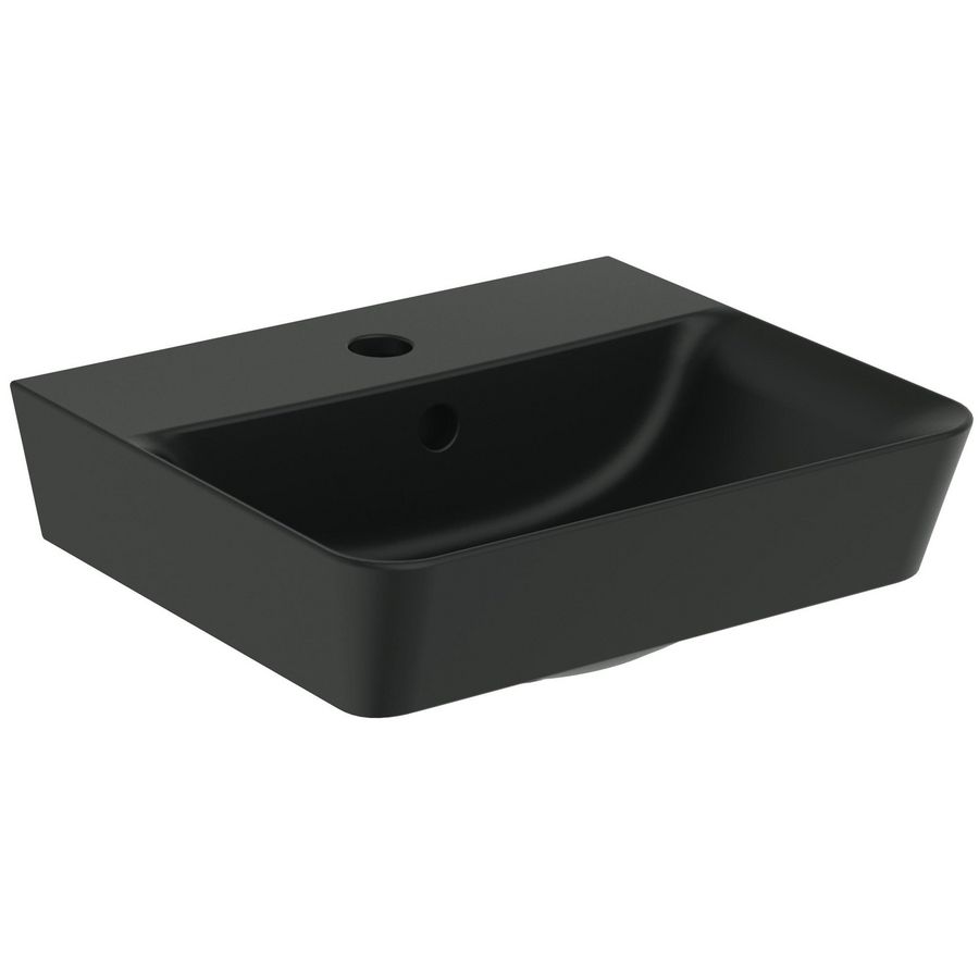 cube fontein 40x35cm m kraangat m overloop slk black E0307V3