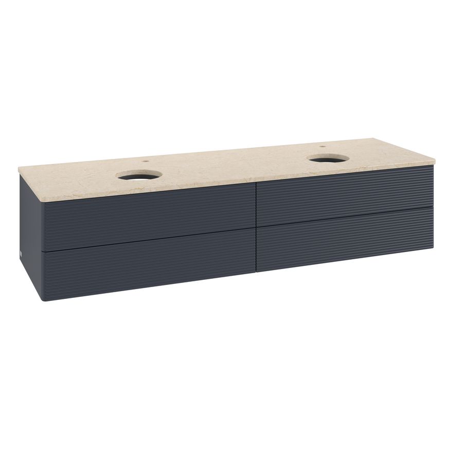 Wastafelonderkast Antao 1600x360x500mm Mid.Blue Matt Lacquer L28153HG