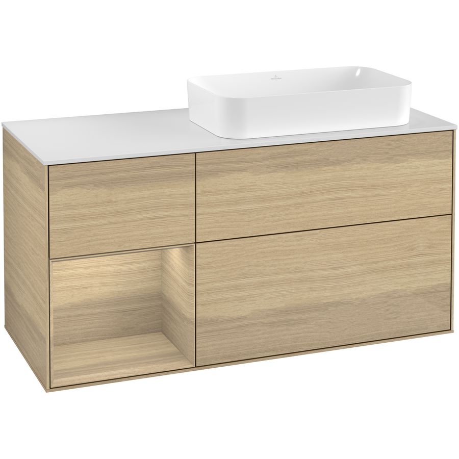 Wastafelonderkast Finion 1200x603x501mm Oak Veneer F271PCPC