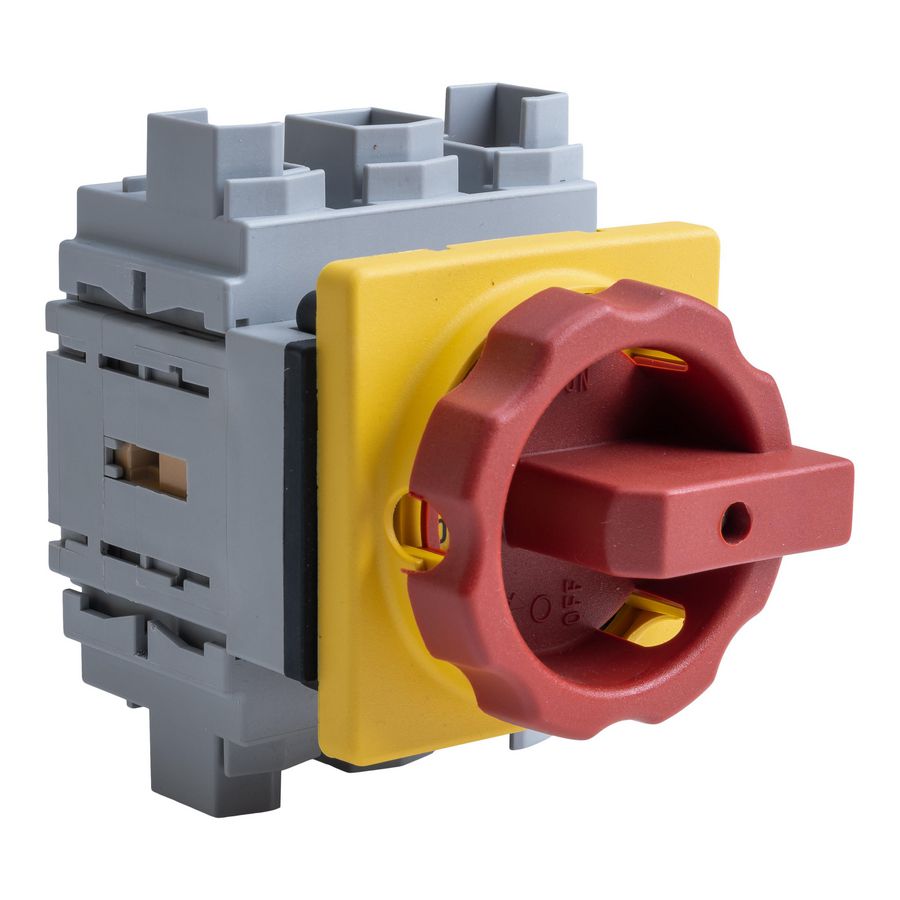 Hoofdschakelaar nood-uit UL489/CSA 63A 3-polig 4-gats frontmont.