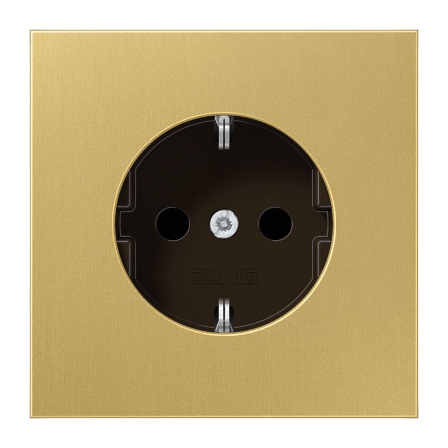 Wandcontactdoos LS messing klassiek besch.cont.