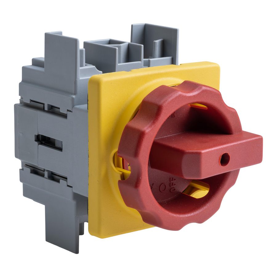 Hoofdschakelaar nood-uit UL489/CSA 32A 3-polig 4-gats frontmont.
