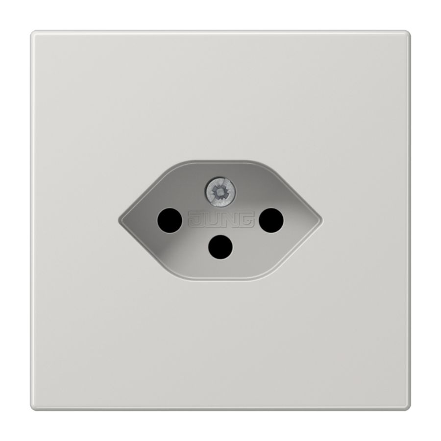 Wandcontactdoos li.grijs Zwitserse norm type13 LS990