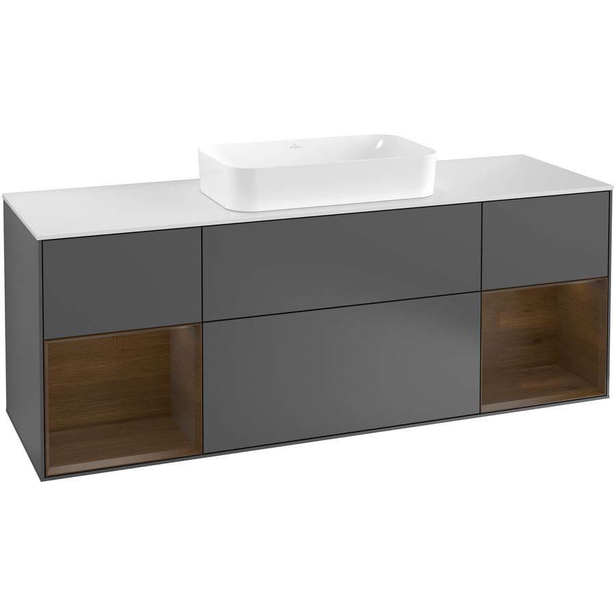 Wastafelonderkast Finion 1600x603x501mm Antr. Matt Lacquer F331GNGK