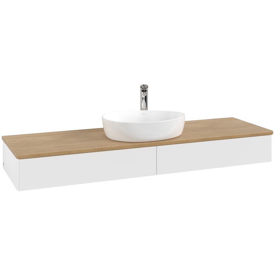 Wastafelonderkast Antao 1600x190x500mm White Matt Lacquer K14051MT