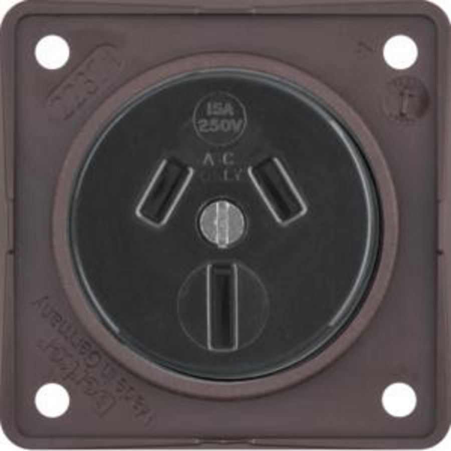 Wandcontactdoos AustraliE 15A berker Integro bruin