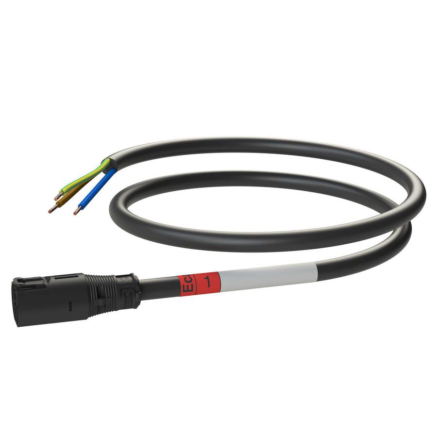 Patchkabel Male-open 1m 3G2,5 zwart Eca VVE=10