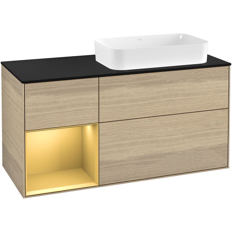 Wastafelonderkast Finion 1200x603x501mm Oak Veneer F272HFPC