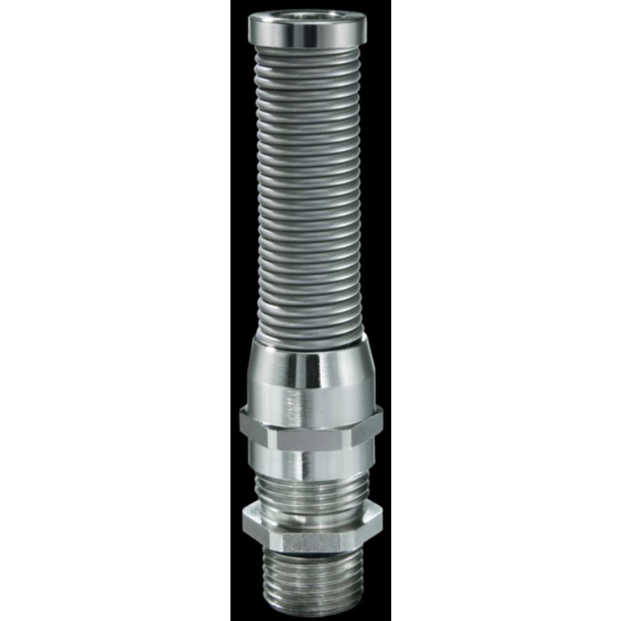 Kabelwartel messing vernikkeld met knikbescherming en lange tap M25 (EMSKVS-L25) VVE=25