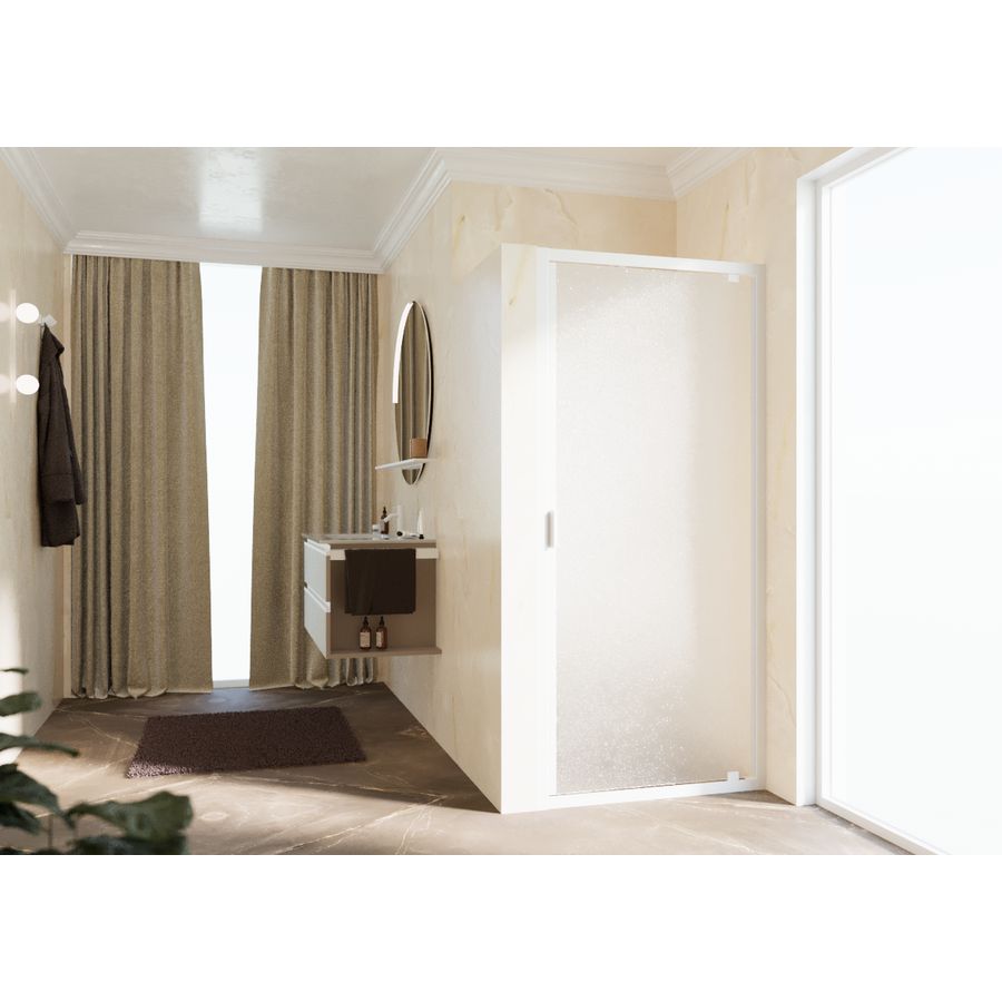 Draaideur LUNES G 600-660x1950mm glas niva profiel wit