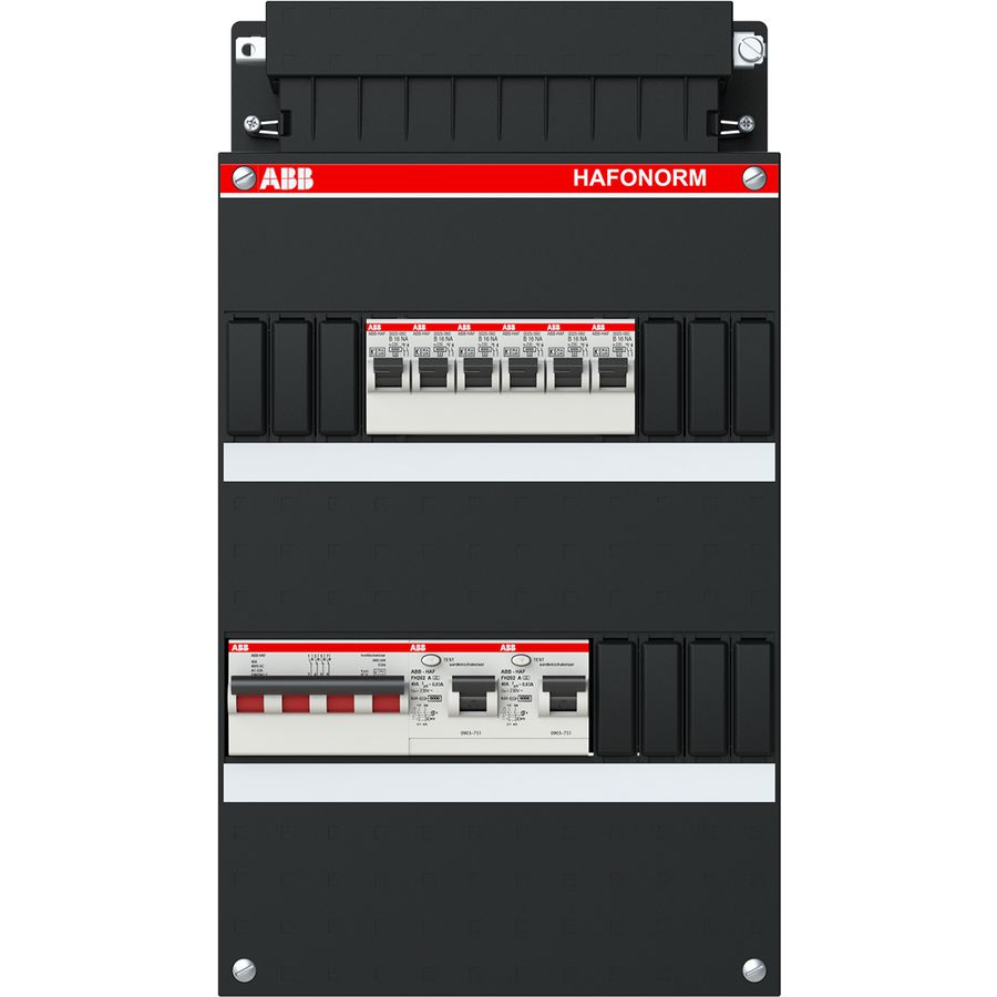 Groepenkast 6x achter 2x 30mA + HS 3-fasen