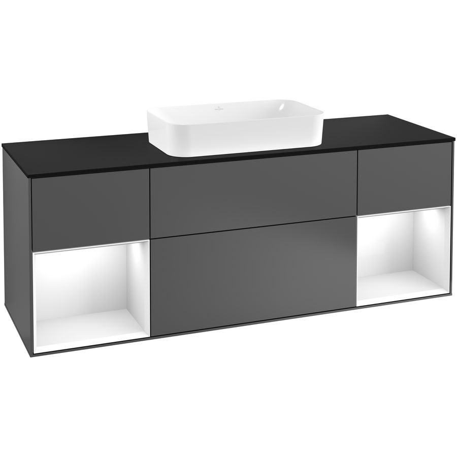 Wastafelonderkast Finion 1600x603x501mm Antr. Matt Lacquer F332GFGK
