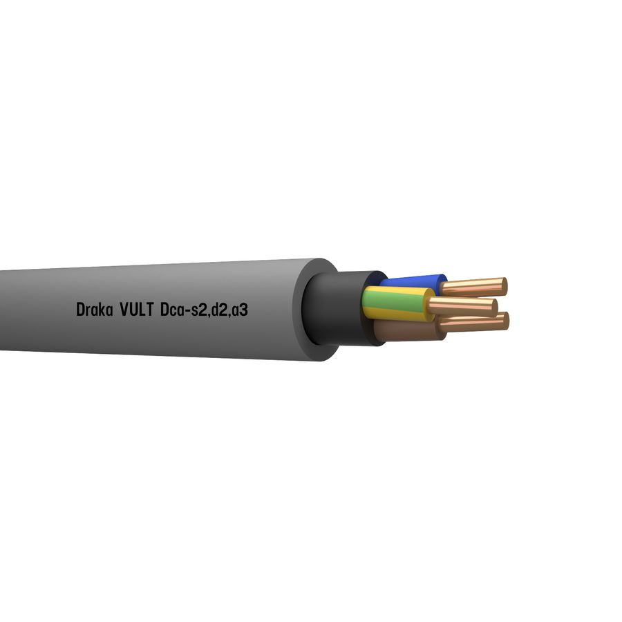 Doos a 100m. installatiekabel VULT YMvK Dca 0,6/1kV gy# 3G2,5mm² (geel/groen - blauw - bruin)