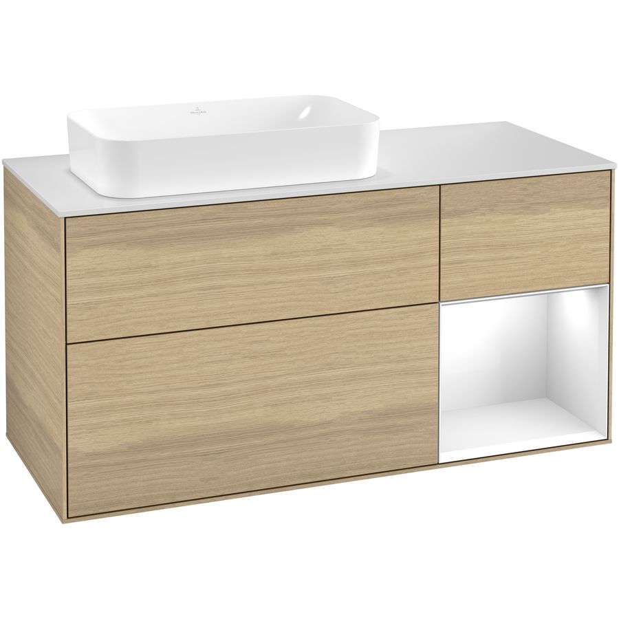Wastafelonderkast Finion 1200x603x501mm Oak Veneer F281GFPC