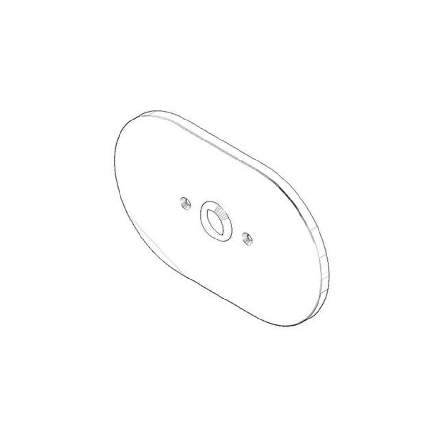Afdekplaat 241x198x16mm Platina gebors.