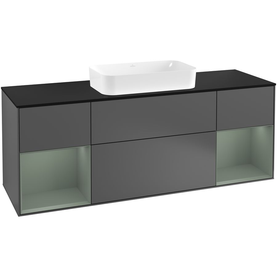 Wastafelonderkast Finion 1600x603x501mm Antr. Matt Lacquer F332GMGK