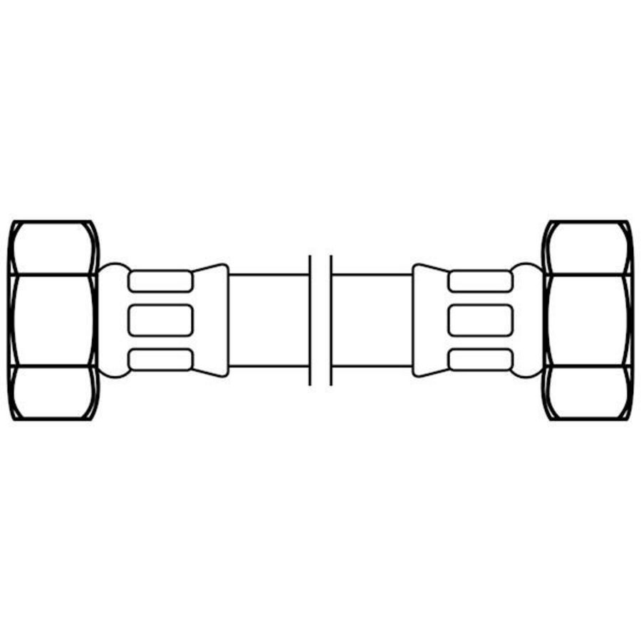 RVS aansluitslang 3/4x3/4 bn. L=500mm