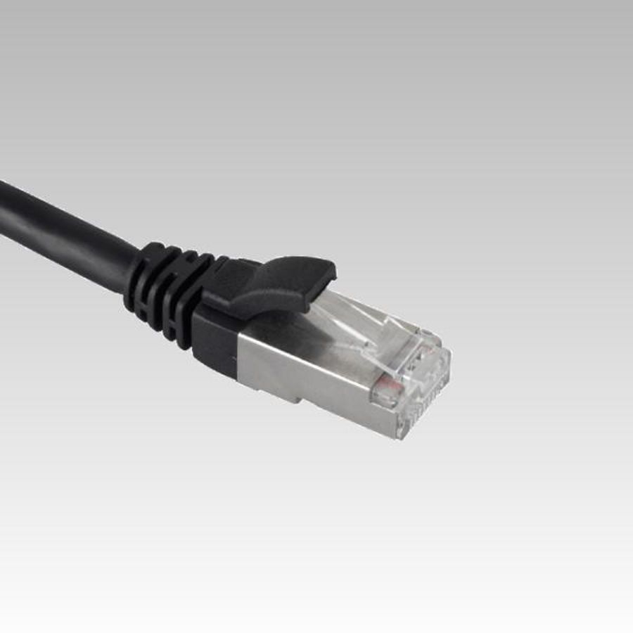 Patchkabel / netwerkkabel CAT5e FTP PVC molded zwart 0.5meter