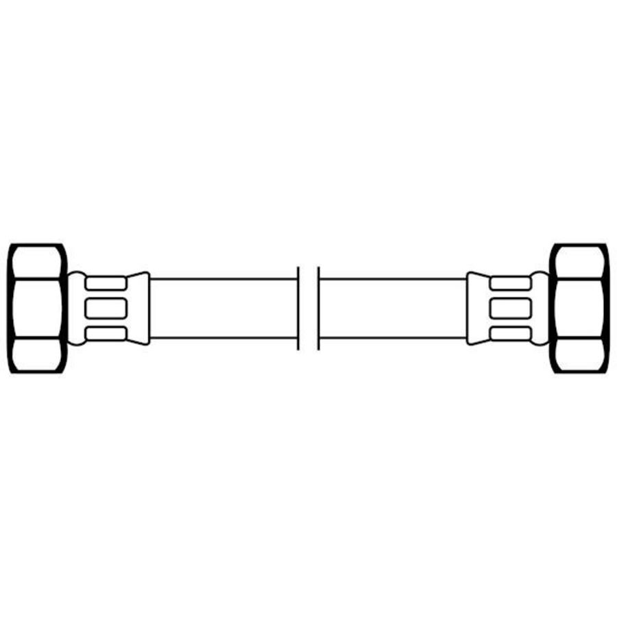 RVS aansluitslang 1/2x1/2 bn. L=500mm