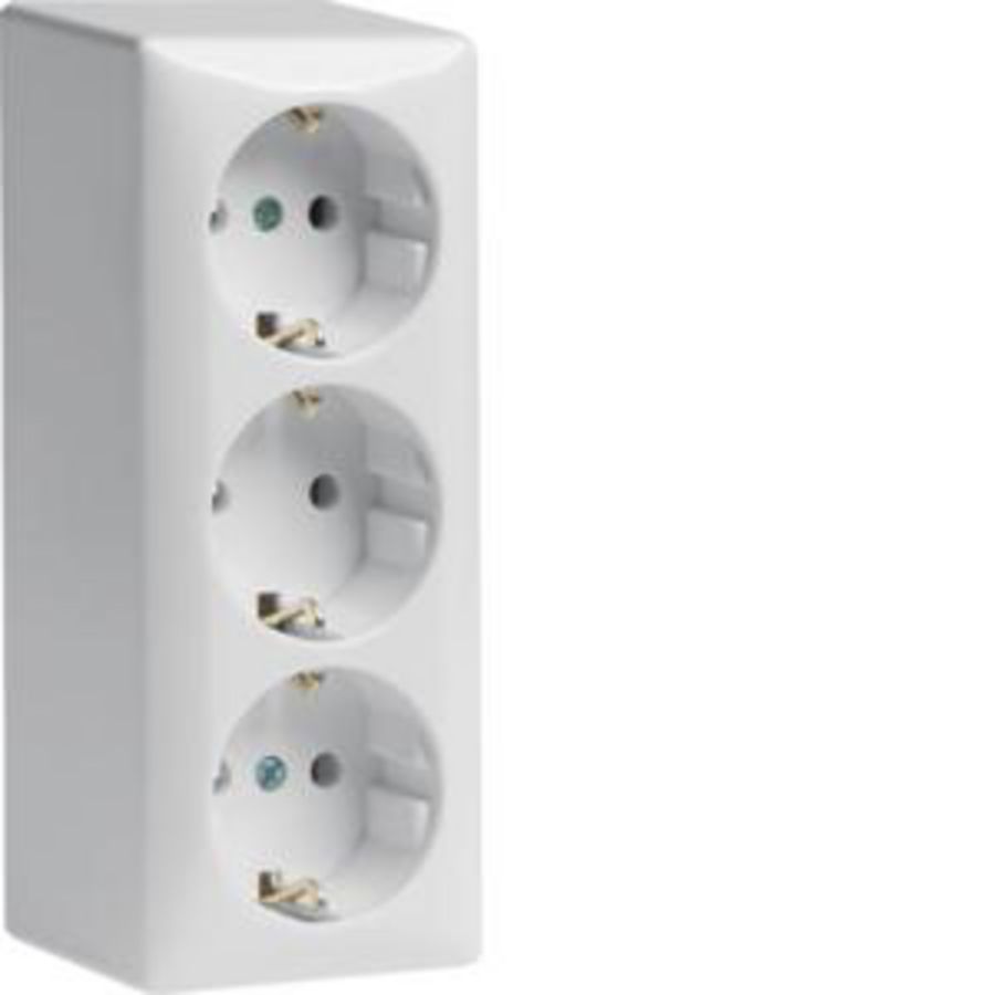 Wandcontactdoos RA 3-v schroefklemmen opbouwserie polarwit