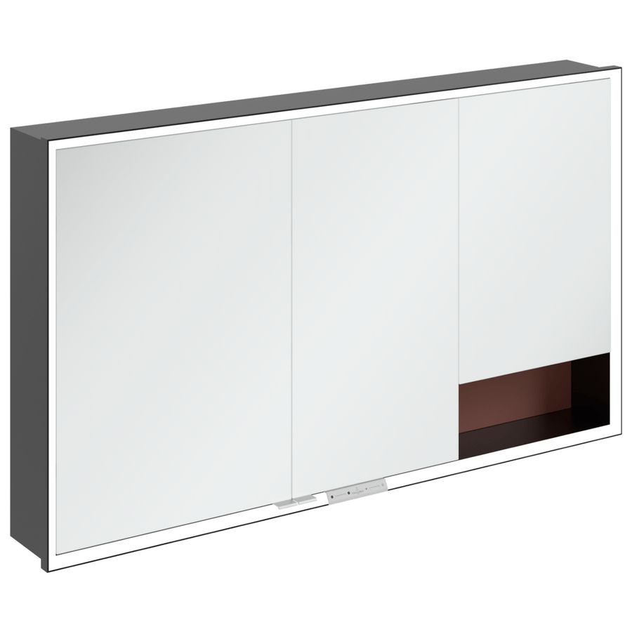 Inbouw-spiegelkast My View+ 1300x750x168mm Wine Red