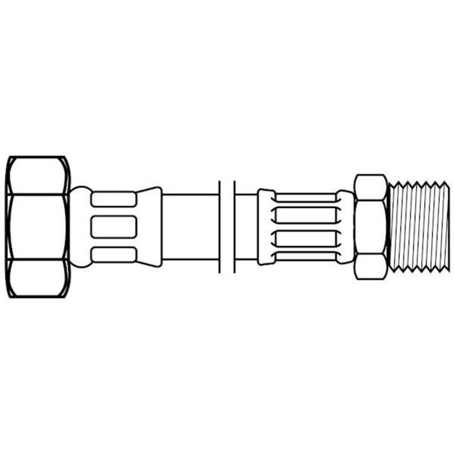 RVS aansluitslang 3/4x3/4 bn.x bt. L=300mm
