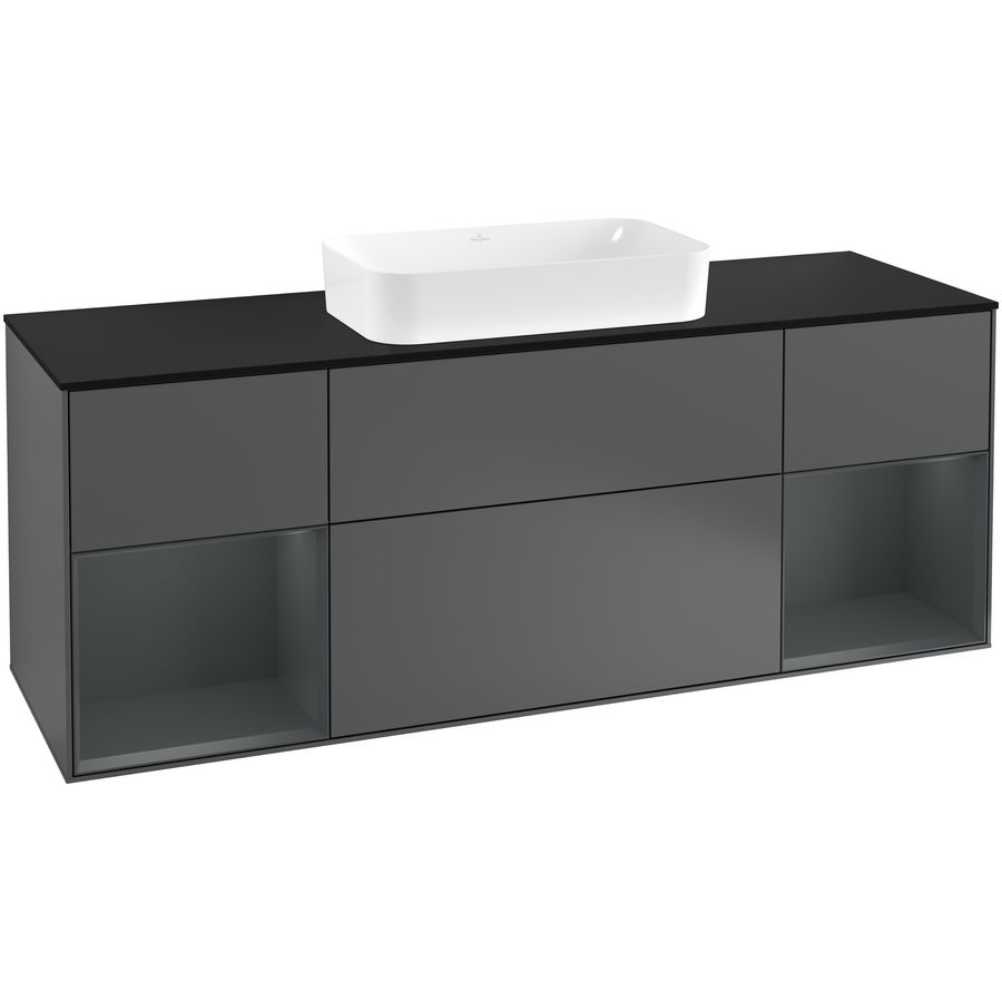 Wastafelonderkast Finion 1600x603x501mm Antr. Matt Lacquer F332HGGK