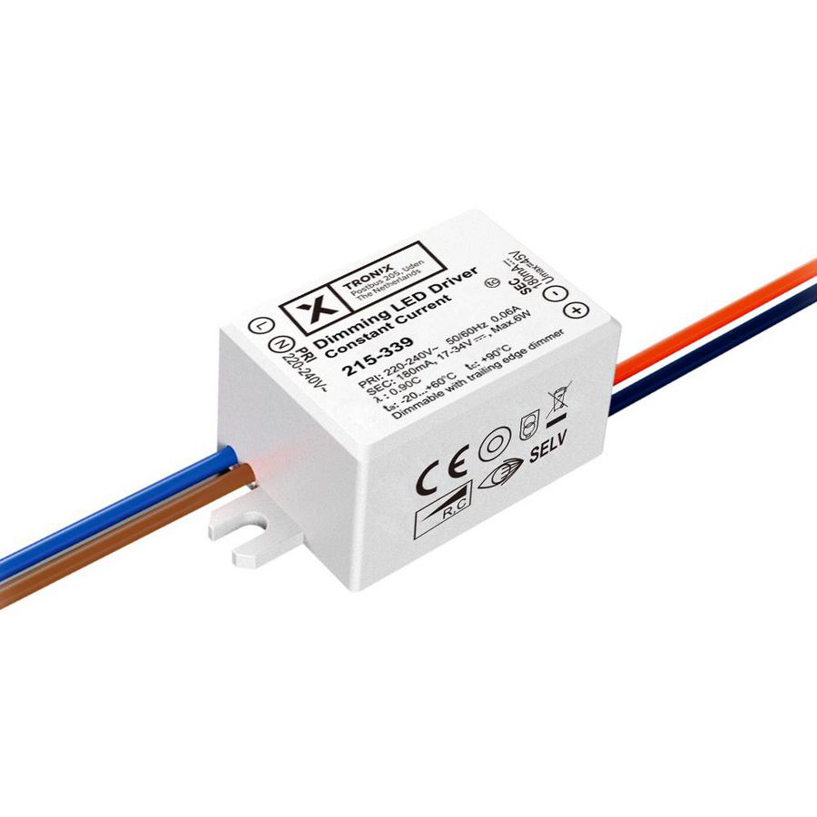 LED voeding 180mA 6 watt IP20 17 - 34 volt dimbaar