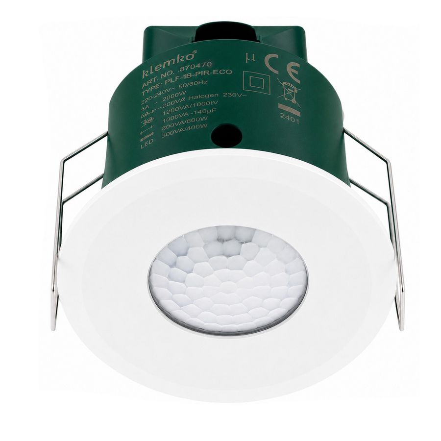 Aanwezigheiddetector plafond PIR 230V 2000W 7M 40m² Wit